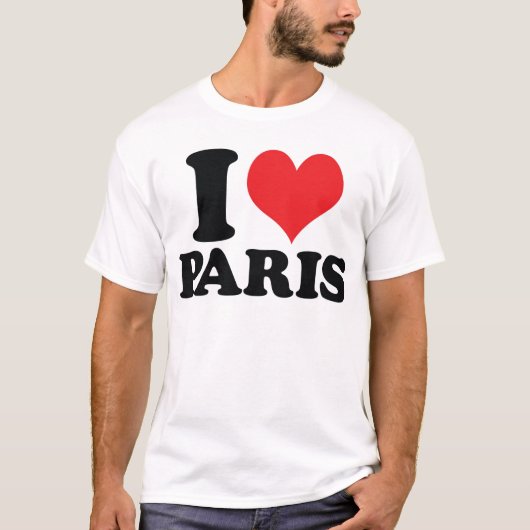 Ik hart/ liefde Parijs T-shirt (Voorkant)