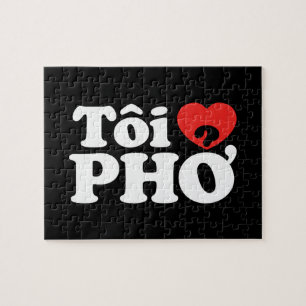 Ik Hart (Liefde) Pho (Tôi ❤ PHỞ) Vietnamese Taal Legpuzzel