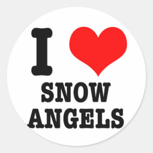 IK HART (LIEFDE) sneeuw engelen Ronde Sticker