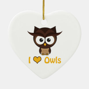 Ik hart (liefdesuil) keramisch ornament