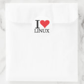 Ik hart Linux Ronde Sticker (Tas)
