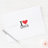 Ik hart Linux Ronde Sticker (Envelop)