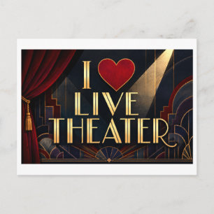 "Ik [Hart] Live Theater" Briefkaart
