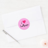 Ik hart Lollipops Ronde Sticker (Envelop)