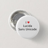 Ik hart Lucida Sans Unicode Ronde Button 3,2 Cm (Voorkant /achterkant)