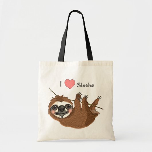 Ik hart luiaards baby dieren tote bag (Voorkant)