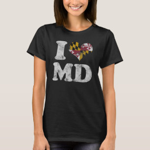 Ik hart Maryland Flag MD T-shirt