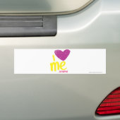 Ik hart me Paars/geel Bumpersticker (Op auto)