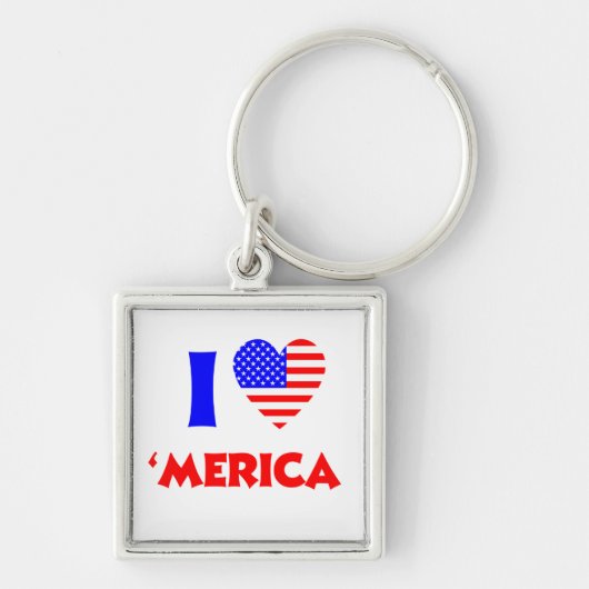 Ik hart merica sleutelhanger (Voorkant)
