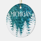 Ik hart Michigan aanpasbare tekst Keramisch Ornament (Links)