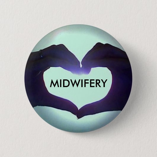 Ik hart Midwifery Ronde Button 5,7 Cm (Voorkant)