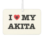Ik hart mijn Akita auto luchtverfrisser (Voorkant)
