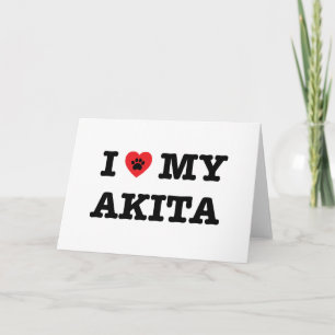 Ik hart mijn Akita Wenskaart Kaart