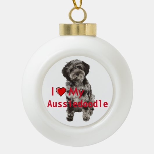 Ik hart mijn Aussidole Ceramic Kerstmis Ornament (Voorkant)