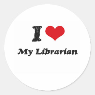 Ik hart mijn bibliothecaris ronde sticker