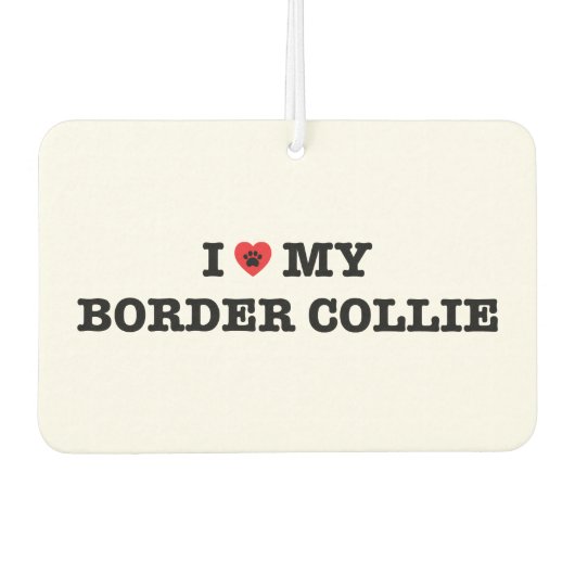 Ik hart mijn Border Collie Car luchtverfrisser (Voorkant)