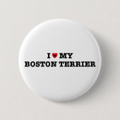 Ik hart mijn Boston Terrier Button (Voorkant)