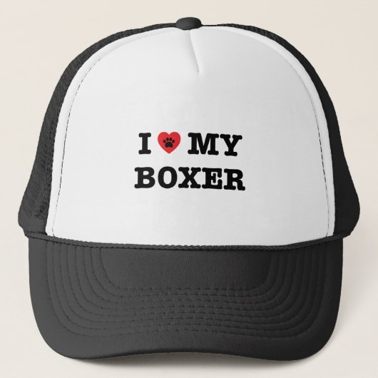 Ik hart mijn Boxer Trucker Hat Pet (Voorkant)