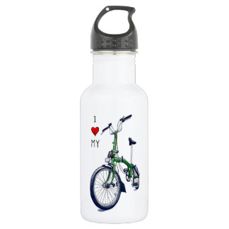 Ik hart mijn brompton (groen) waterfles