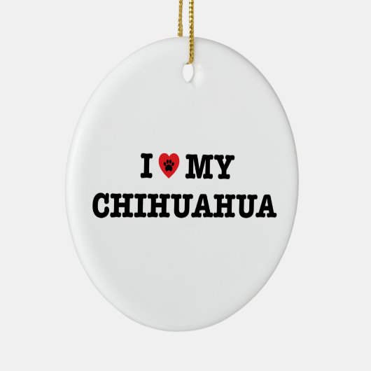 Ik hart mijn Chihuahua Ornament (Rechts)