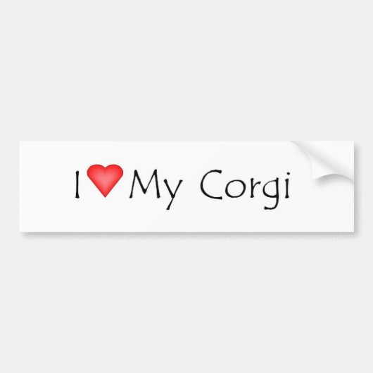 Ik hart mijn corgi bumpersticker (Voorkant)