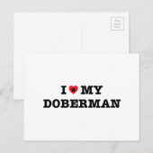 Ik hart mijn Doberman Briefkaart (Voorkant / Achterkant)