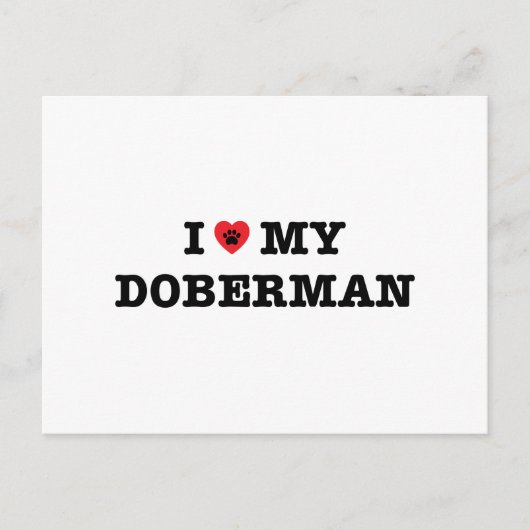 Ik hart mijn Doberman Briefkaart (Voorkant)