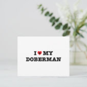 Ik hart mijn Doberman Briefkaart (Staand voorkant)