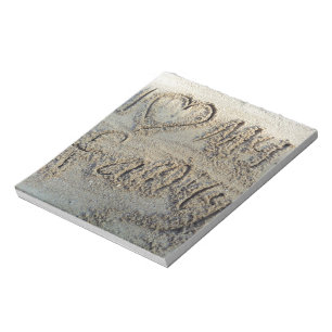 Ik hart mijn familie, zand schrijven strandliefheb notitieblok