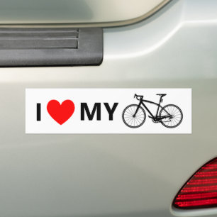 Ik hart mijn fiets Cool Fun Schattigee fietsliefde Bumpersticker