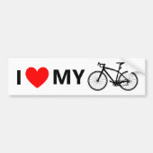 Ik hart mijn fiets Cool Fun Schattigee fietsliefde Bumpersticker (Voorkant)