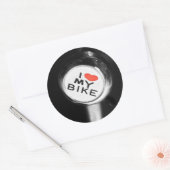 Ik hart mijn fiets ronde sticker (Envelop)