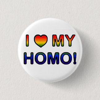 "Ik (hart) mijn homo!" knoop Ronde Button 3,2 Cm