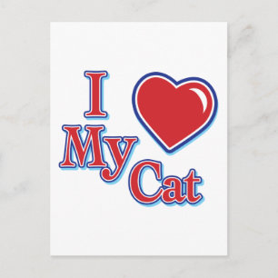 Ik hart mijn kat briefkaart