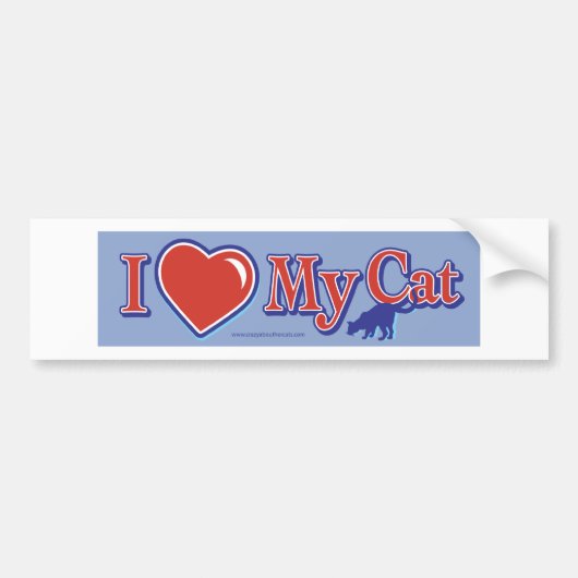 Ik hart mijn kat bumpersticker (Voorkant)