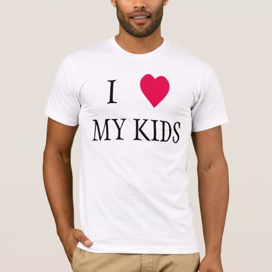 Ik hart mijn kinder rode t - shirts voor vader (Voorkant)