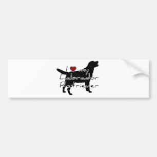 Ik "hart" mijn Labrador Retriever" woorden met gra Bumpersticker