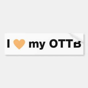Ik hart mijn OTTB - Bumpersticker in wit