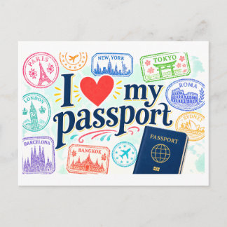 "Ik [Hart] Mijn Paspoort" Briefkaart