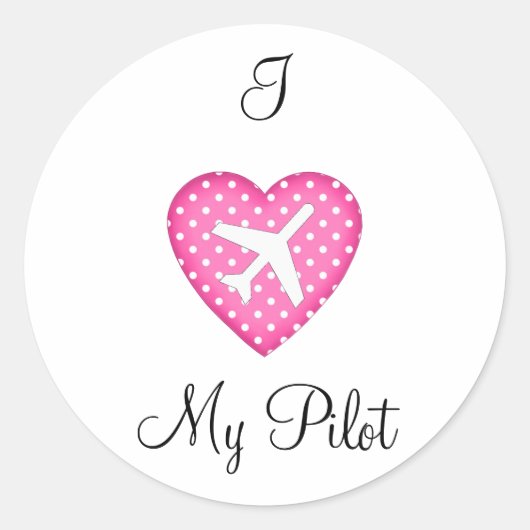 Ik hart mijn piloot Sticker (Voorkant)