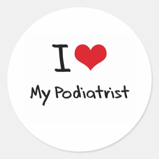 Ik hart mijn Podiater Ronde Sticker (Voorkant)