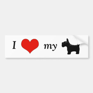 Ik Hart Mijn Scottie Bumpersticker