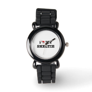 Ik hart mijn Sheltie polshorloge Horloge