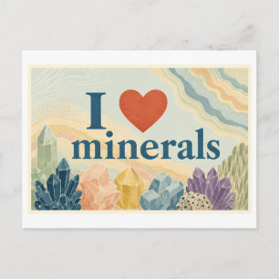 "Ik [Hart] Mineralen" Briefkaart