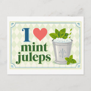 "Ik [Hart] Mint Juleps" Briefkaart