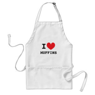 Ik hart muffins keuken schort voor het ontbijt tij