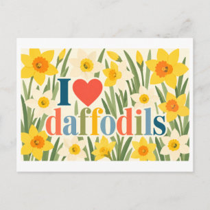 "Ik [Hart] Narcissen" Briefkaart