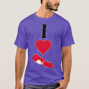 Ik hart Nepal Ik hou van Nepalese Nationale Vlag K T-shirt