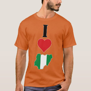 Ik hart Nigeria Ik hou van Nigeriaanse nationale v T-shirt