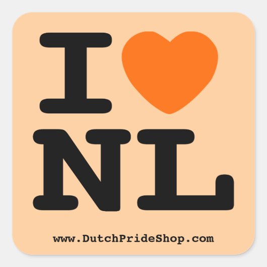 Ik hart NL Vierkante Sticker (Voorkant)